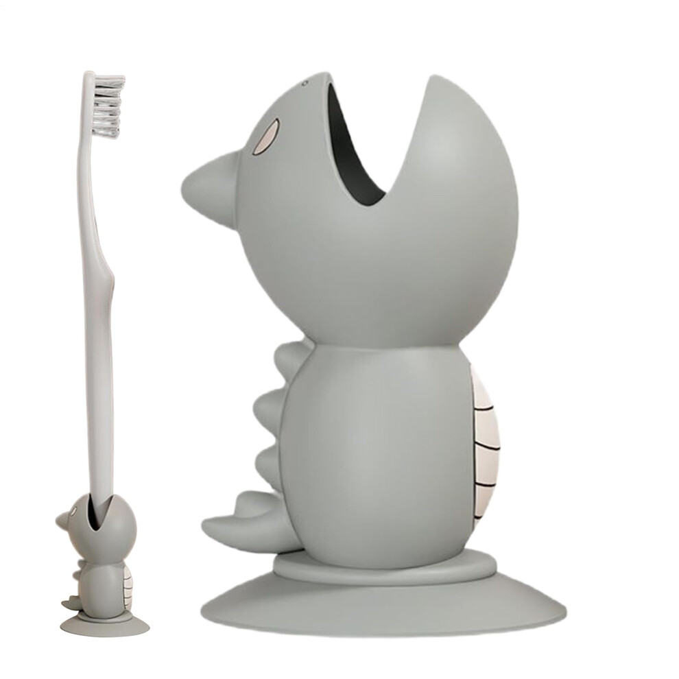 Gray Toothbrush Head Cover With Dustproof Protection, Reusable Silicone Cap For Travel And Electric Brushes