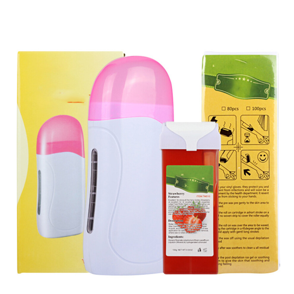 Hair Removal Waxing Kit With Portable Wax Warmer Electric Roll On Wax Heater And Wax Cartridges, Automatic Heating Device For Home Use With Hot Wax
