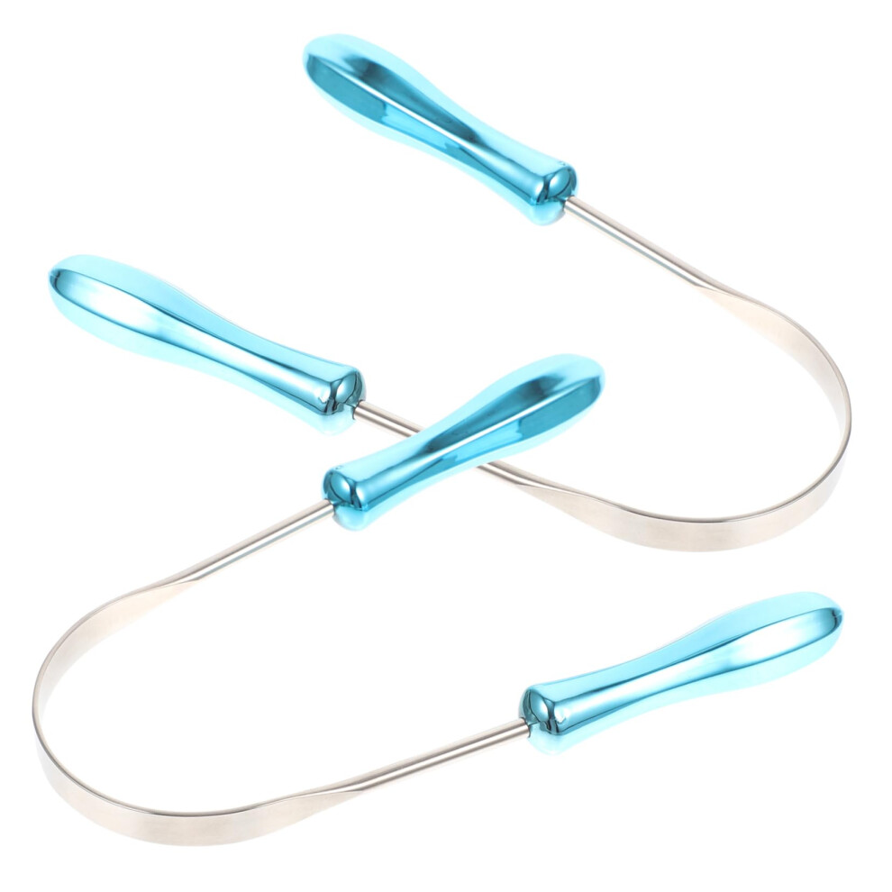 2 Pack Stainless Steel UShaped Tongue Scraper for Adults Bad Breath Removal Safe Oral Cleaner
