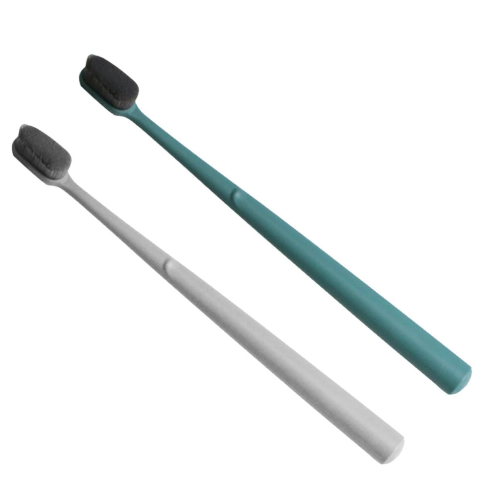 2pcs Soft Bristle Travel Toothbrush with Ergonomic Comfort Grip and Hygienic Tube for Adults