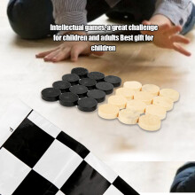 24-teiliges Holz-Dame- und Schachset mit Brett – Klassisches Spielzeug-Geschenk für alle Altersgruppen