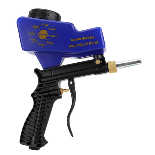 Portable Gravity Sandblaster Gun Blue Pneumatic Rust Remover Anti-Rust Tool 1