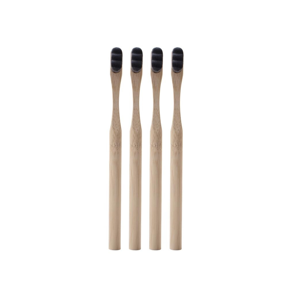 Charcoal Toothbrush 4 Pack with UltraSoft Bristles and Ergonomic AntiSlip Grip for Adults