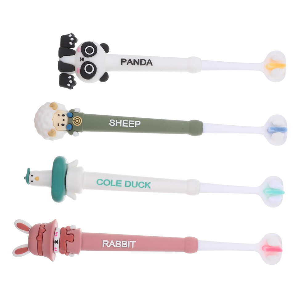 Toddler Toothbrush with Ultra Soft Bristles and ThreeSided Brush Head for Gentle Gum Care, 4pcs