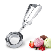 Large Stainless Steel Ice Cream Scoop with Trigger, Ergonomic NonSlip Handle, 6cm Heavy Duty