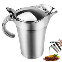 Stainless Steel Gravy Boat with Lid, 750ml Double Wall Insulated Sauce Jug for Custard and Cream