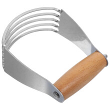 Stainless Steel Pastry Cutter and Dough Blender with Easy Grip Handle for Uniform Baking Results