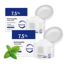7.5% Hydroxyapatite Tooth Powder 2Pcs, Deep Cleaning Natural Tooth Powder for Fresh Breath