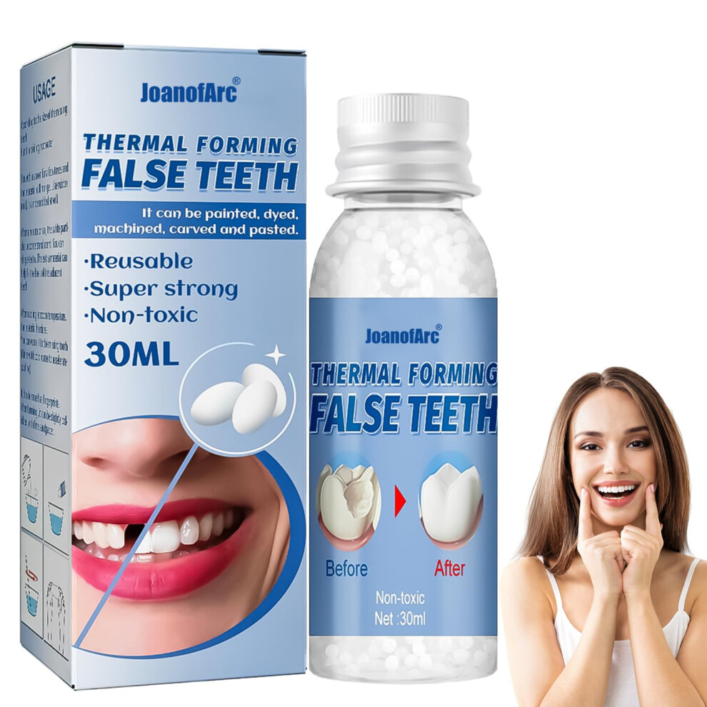 Tooth  Kit with Moldable False Teeth Beads, Temporary Replacement, Natural Color, 30ml
