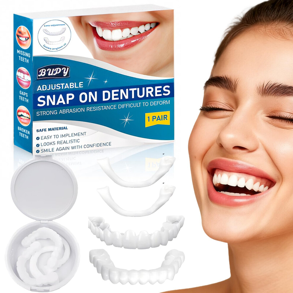 Temporary Veneers Kit for Teeth, NaturalLooking Cosmetic Smile, Heat Moldable, 1 Pack