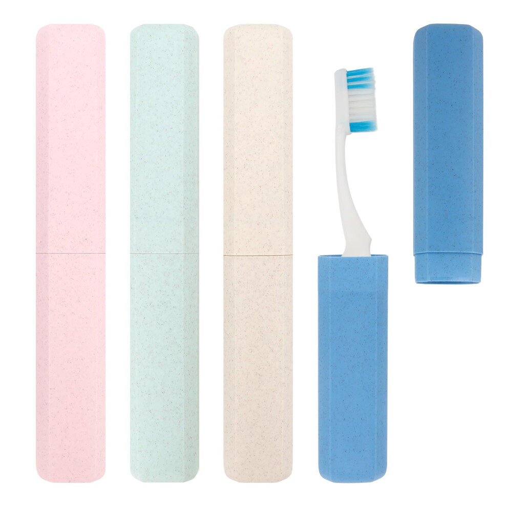Toothbrush Travel Case with Ventilation, 4 Pack Durable ColorCoded Holders for Travel and Camping