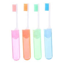 Travel Toothbrush Set of 4 Soft Bristle Folding Design for Camping, Business Trips, Outdoor Use