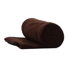 Fleece Sleeping Bag Liner with Zipper Extra Warmth Camping Blanket for Adults Coffee Color