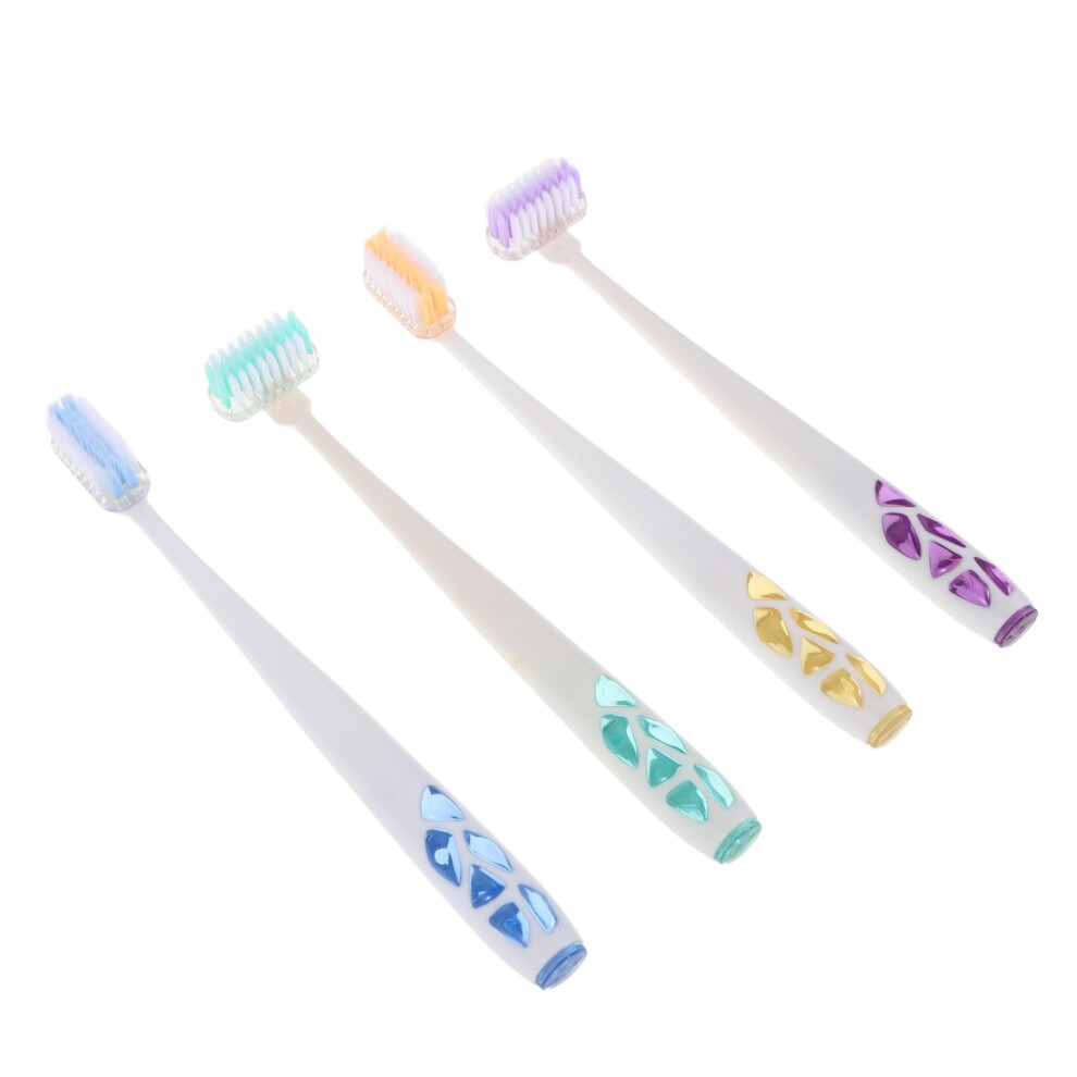 4pcs Soft Rotating Toothbrush for Adults with Fine Bristles Gentle Gum Care Travel Size