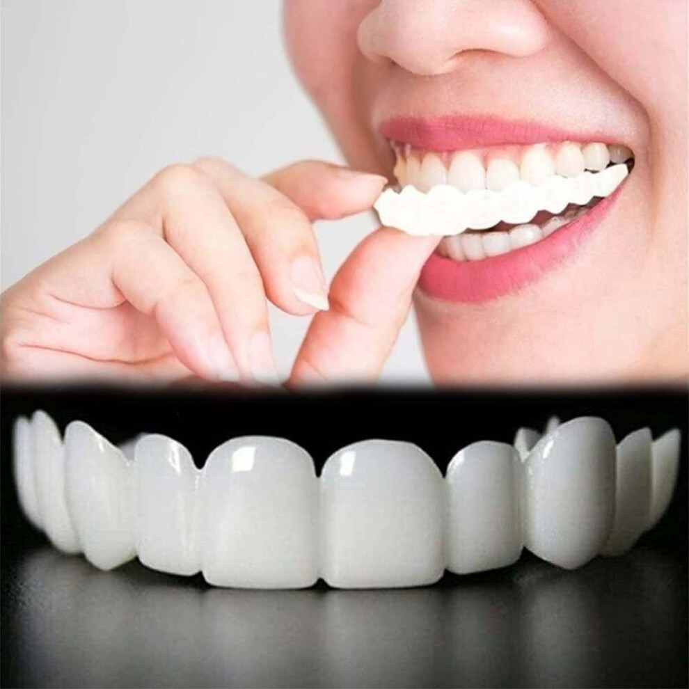 Fake Teeth 2 Pairs, Temporary Cosmetic Veneers for Adults, Natural Looking False Teeth