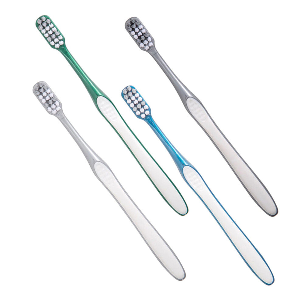 Travel Toothbrush for Men with Firm Bristles, Compact Manual Design for Home and Outdoor Use, 4pcs
