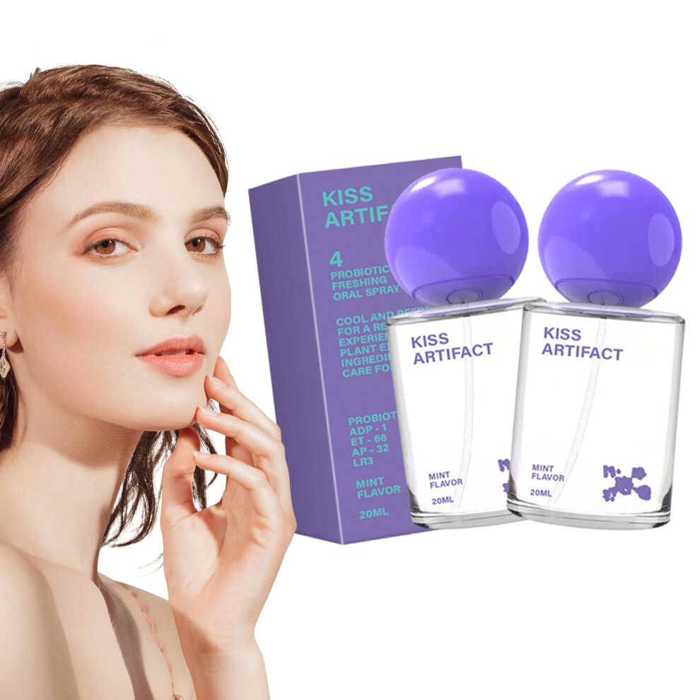 2 Pcs Probiotic Oral Spray Alcohol Breath Freshener, Travel Size for LongLasting Freshness 20ml