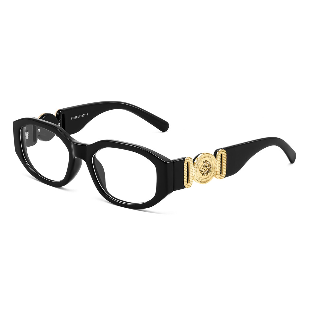 Blue Light Blocking Reading Glasses 3.0x Rectangular Black Frame for Men and Women