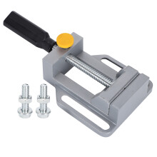 Drill Press Clamp with Quick Release Button, Aluminum Alloy Bench Vise Flat Clamp Design Sure Grip Non-slip Handle Gold-plated Screws Durable