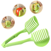 Multipurpose Tomato Slicer Vegetable Cutter with Ergonomic Grip for Lemon Onion Egg, Green 7.3x3in