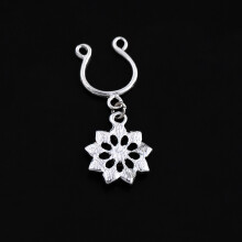 Verstellbarer Fake-Nippelring piercingfrei Körperschmuck U-förmig Silber 14G
