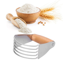 Stainless Steel Dough Blender and Pastry Cutter with Heavy Duty Blades and Ergonomic Soft Grip Handle