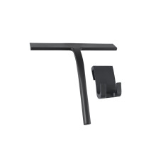 Shower Squeegee with Silicone Holder, 2 in 1 Glass and Mirror Cleaner with Durable Scraper and Hook