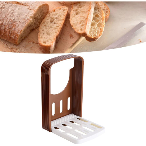 Adjustable Bread Slicer with Foldable Compact Design and AntiSlip Base for Homemade Loaves 1