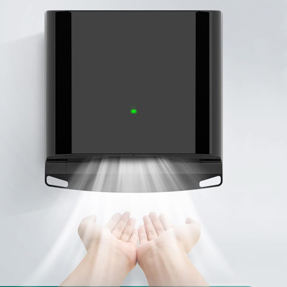 Automatic Induction Hand Dryer 1250W Black, Adjustable Hot And Cold, Commercial Bathroom And Kitchen 9113335182721