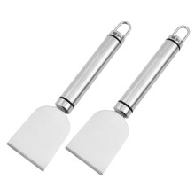 2pcs Stainless Steel Ice Scraper with Ergonomic NonSlip Grip for Kitchen Freezer and Tough Residue