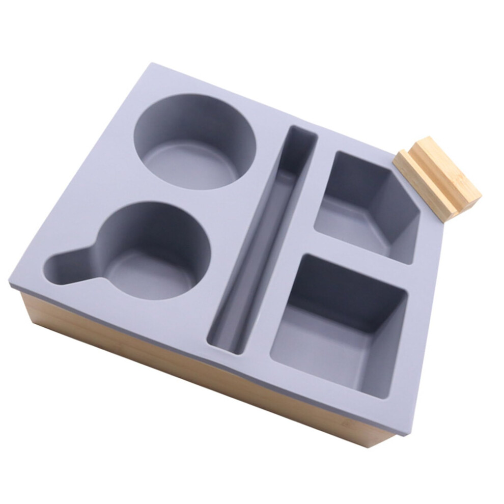 Couch Cup Holder Tray With Phone Slot, Nonslip Silicone Sofa Armrest Snack And Drink Organizer Gray 9174973224976