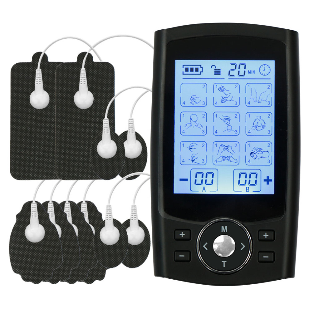Pain Relief TENS Unit 24 Modes Rechargeable Electronic Pulse Massager Muscle Stimulator Device With Dual Channel Functionality Soft Tissue