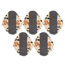 Reusable Sanitary Pads, Bamboo Charcoal Menstrual Pads, Great Gift for Women, Stay Dry Surface for All-Day Comfort (5PCS)