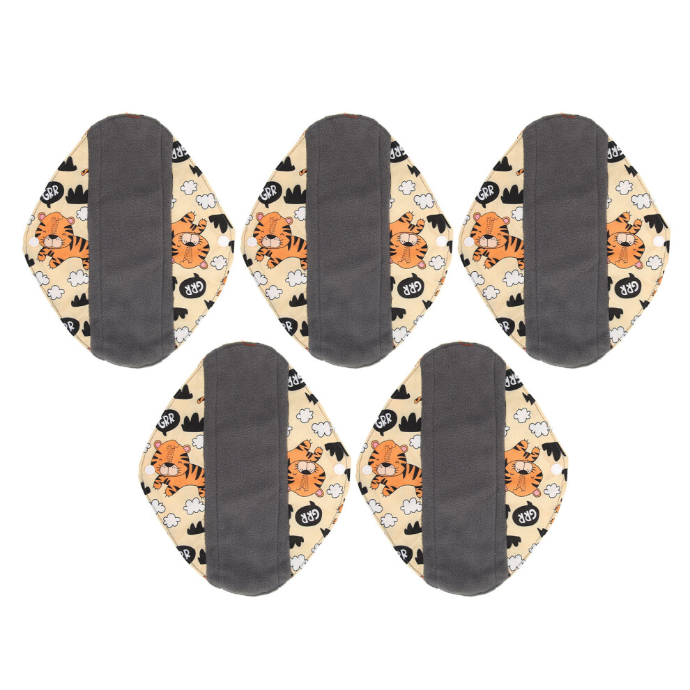 Reusable Sanitary Pads, Bamboo Charcoal Menstrual Pads, Great Gift for Women, Stay Dry Surface for All-Day Comfort (5PCS)