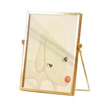 Floating Frame Double Glass Vintage Brass Metal Picture Frame For Pressed Flowers Hinged Design Antique Look Minimalist Style Perfect Home Decoration