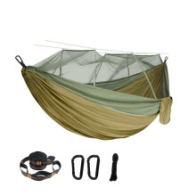 Camping Hammock with Mosquito Net, 300x200cm Heavy Duty Nylon Double Hammock for Outdoor Use