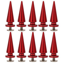 Red Copper 10x26mm Bullet Rivet Studs Set with Screws for DIY Leather