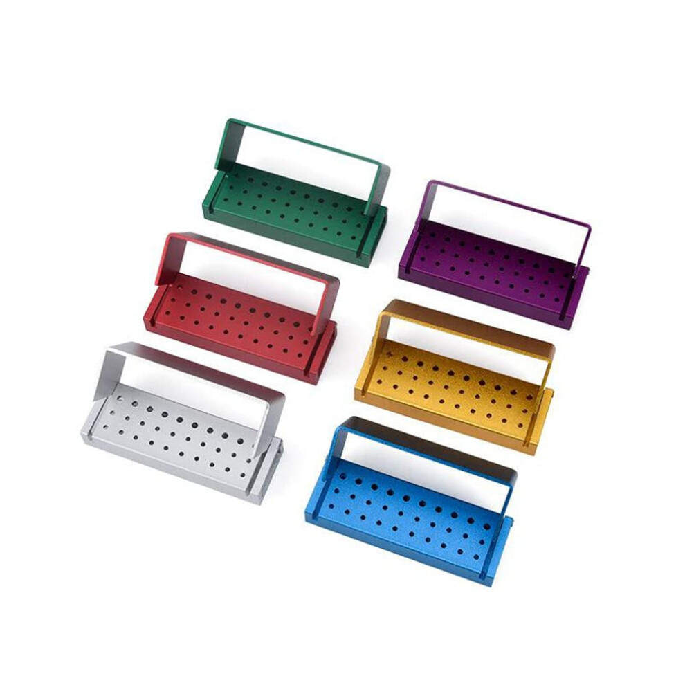 6pcs  Aluminum Dental Drills Burs Holder Block Case Organizer Stand Instrument for RA FG