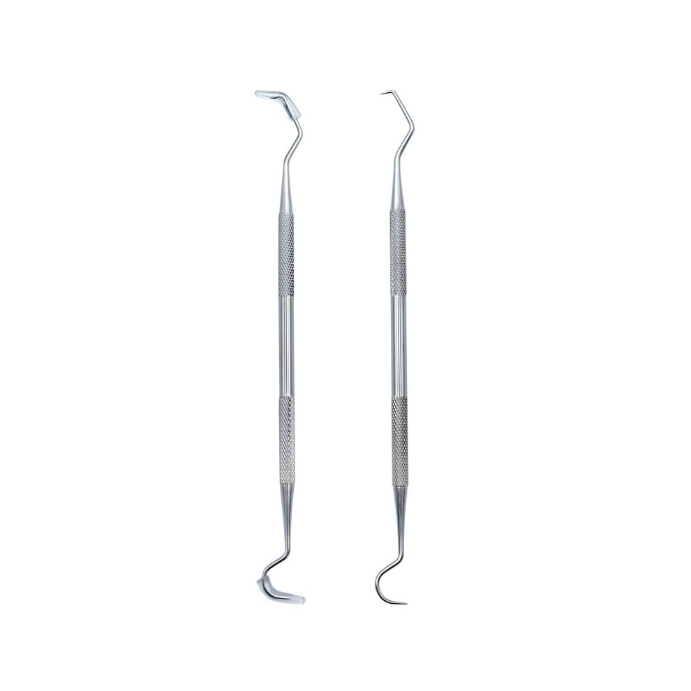 2pcs Stainless Steel Dental Scaler Set with DoubleHead Precision Pick and Probe for Oral Care