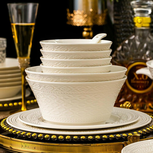 10 Inch Ceramic Dinner Plates Set, Scratch and Chip Resistant, Microwave Dishwasher Safe 2