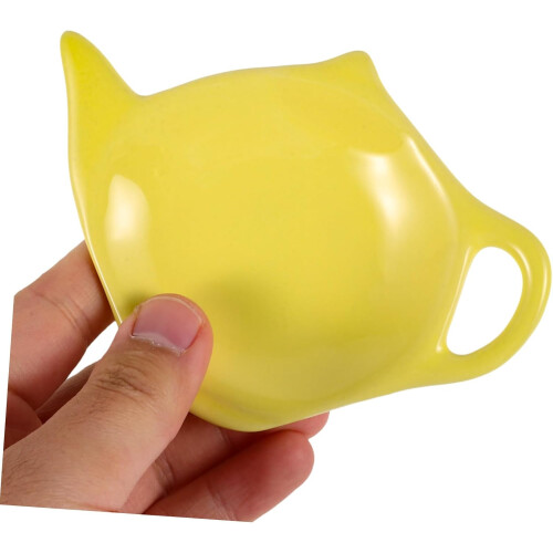Ceramic Tea Bag Holder Vintage Teapot Shape MultiPurpose Mini Plate Easy Clean for Kitchen Use 2