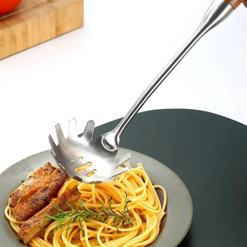Stainless Steel Pasta Server with Ergonomic CoolTouch Handle, Multifunctional Spaghetti Spoon 1