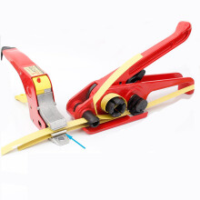 Manual Strapping Tool with Buckle Secure Seal, Heavy Duty Plastic Tensioner for Wood Bundling
