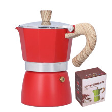 150ml Stovetop Espresso Maker Moka Pot for Gas Stove with HeatResistant Handle Red