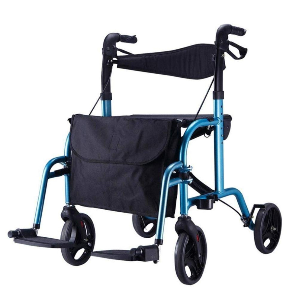 Mobility Aid Walker with Seat and Brakes, Lightweight Folding Shopping Trolley for Seniors
