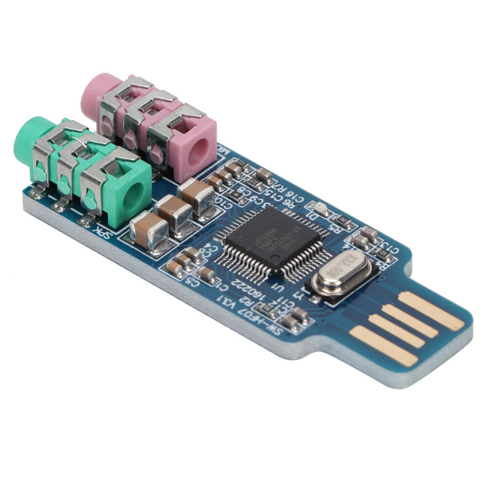 External Usb Sound Card Cm108 For Computer & Laptop Driver-Free Compact Design 8291382880096