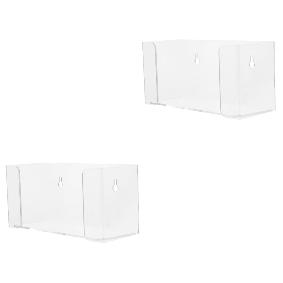 Wall Mounted Mask Dispenser Acrylic Dual Glove Holder Clear Storage Organizer For Workplace 9113335187641