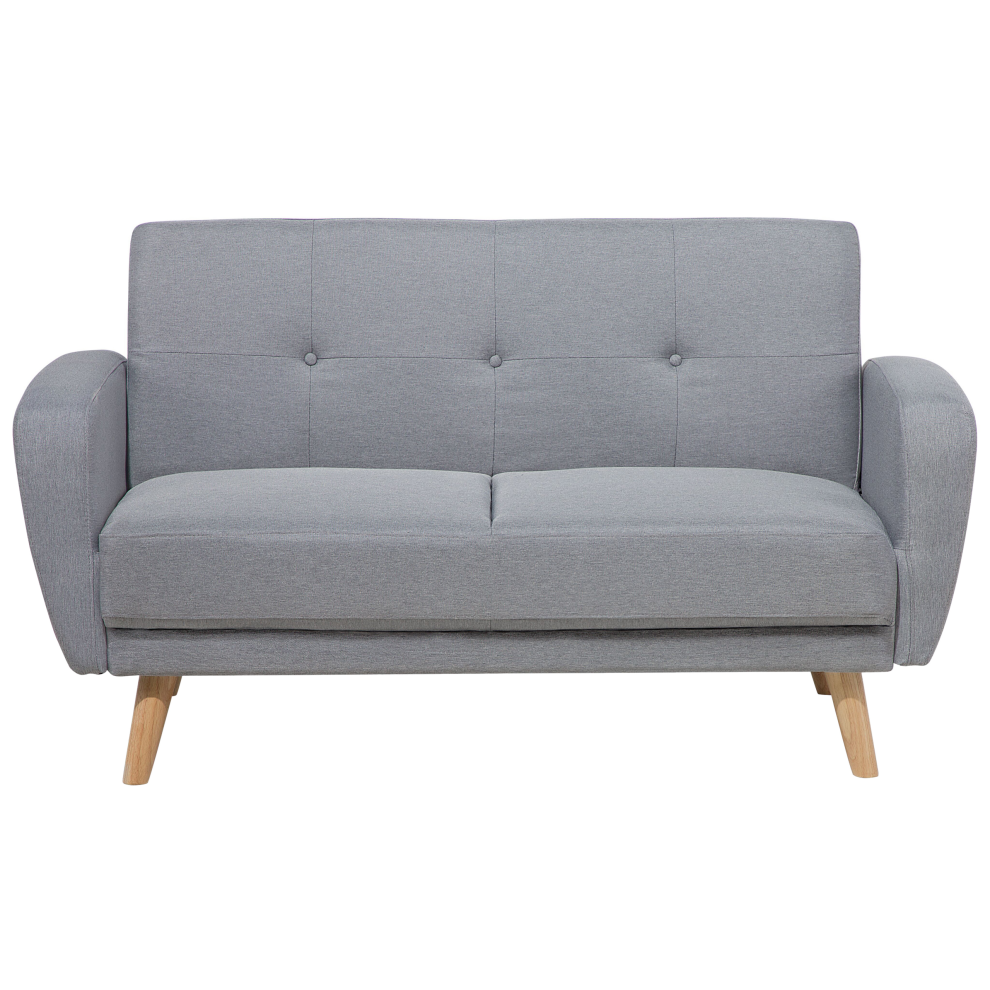 Sofa Bed 2 Seater FLORLI Fabric Light Grey