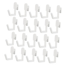 Pegboard J Hooks White 20 Pack Plastic Garage Storage Organizers Easy Installation Smooth Edge