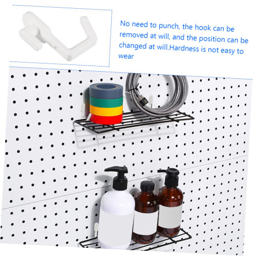 Pegboard J Hooks White 20 Pack Plastic Garage Storage Organizers Easy Installation Smooth Edge 1